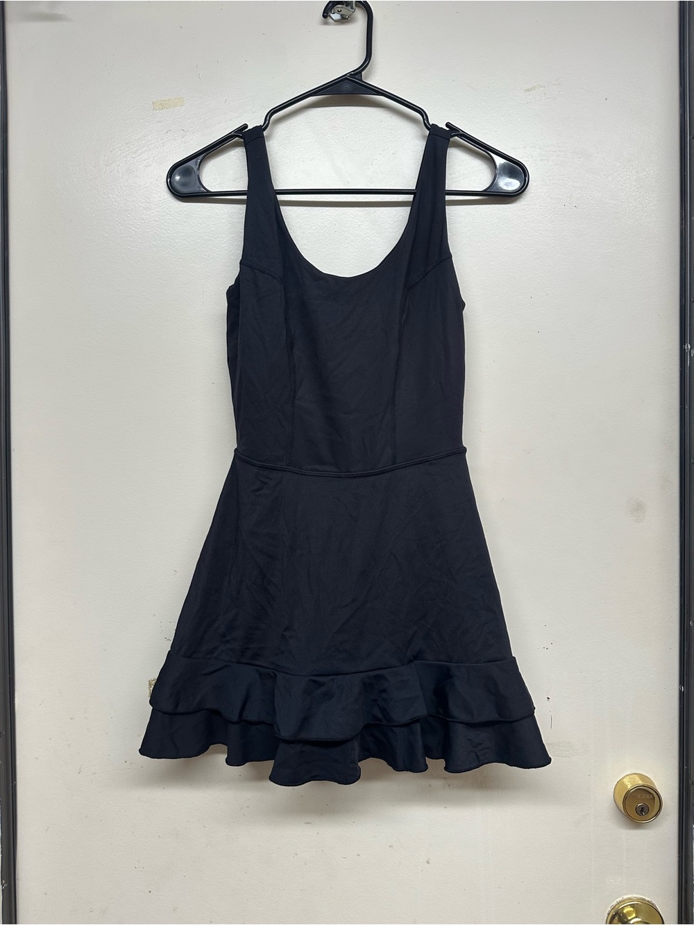 Black Ruffle Athletic Tank Dress